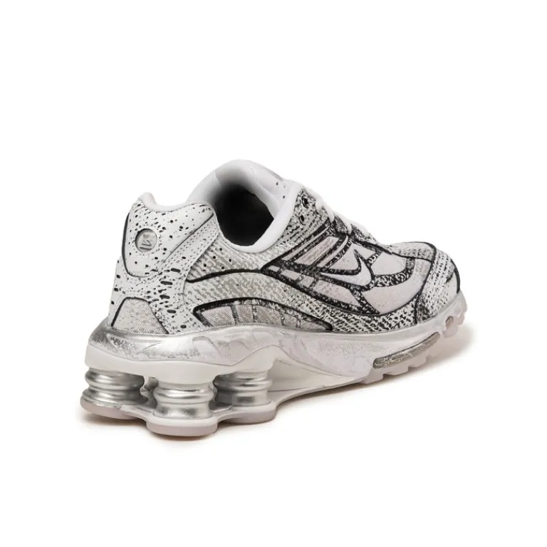 Nike Sneakers En Cuir|Chaussures De Running Retro*Shox Ride 2 White / Metallic Platinum / Black / Flat Gold