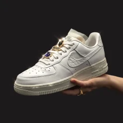 Nike Sneakers En Cuir|Sneakers Blancs*Wmns Air Force 1 Low PRM Summit White / Summit White / Sea Glass