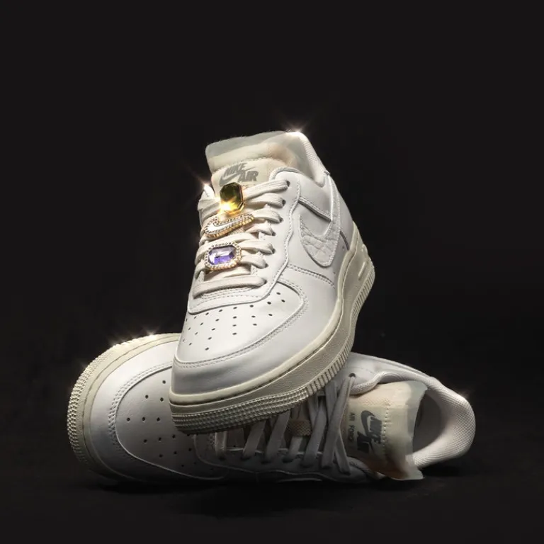 Nike Sneakers En Cuir|Sneakers Blancs*Wmns Air Force 1 Low PRM Summit White / Summit White / Sea Glass