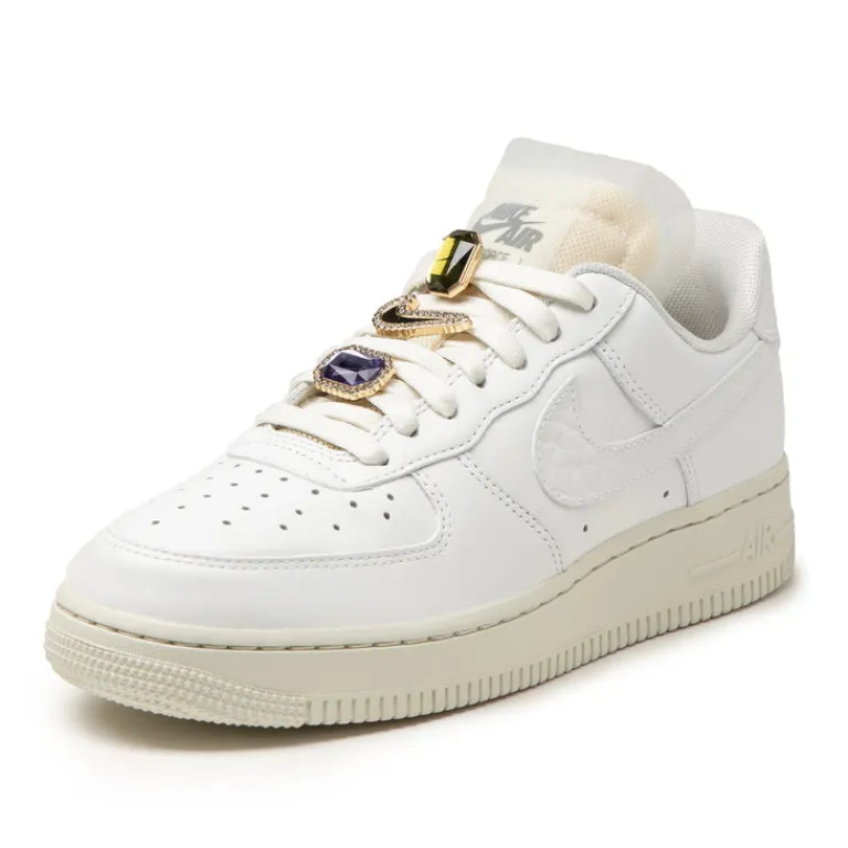 Nike Sneakers En Cuir|Sneakers Blancs*Wmns Air Force 1 Low PRM Summit White / Summit White / Sea Glass