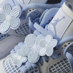 Jordan Sneakers Montantes|Sneakers En Cuir*Nike Wmns Air 4 Retro *Aluminum* White / Aluminium / Blue Tint / Oil Green