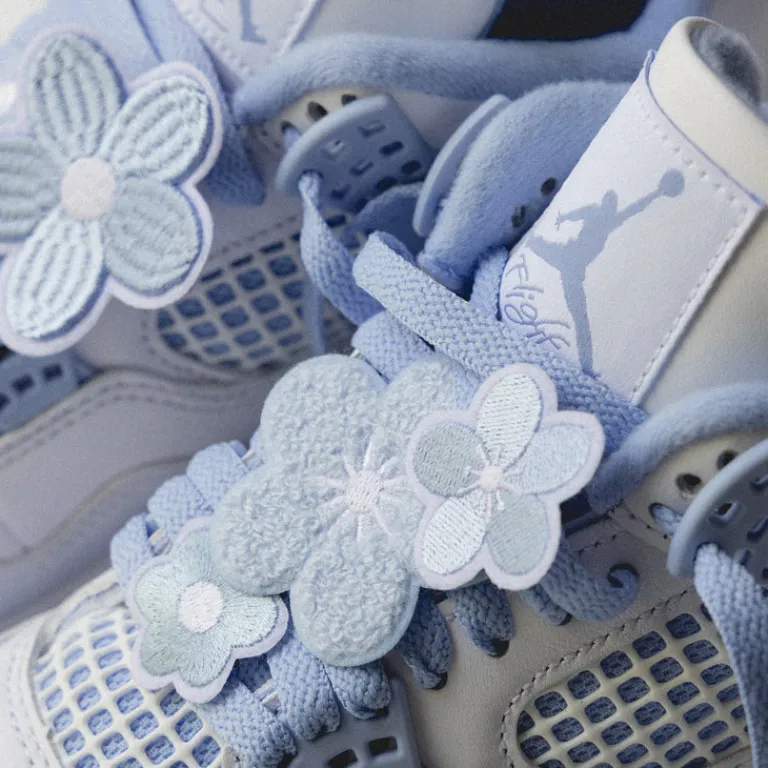 Jordan Sneakers Montantes|Sneakers En Cuir*Nike Wmns Air 4 Retro *Aluminum* White / Aluminium / Blue Tint / Oil Green