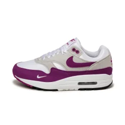 Nike Sneakers En Cuir|Chaussures De Running Retro*Wmns Air Max 1 '87 White / Bold Berry / Neutral Grey / Black