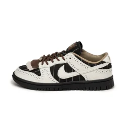 Nike Sneakers En Cuir|Sneakers Blancs*Wmns Dunk Low LX *Brogue Pintripe* Black / Summit White / Black / Summit White / Caco Wow