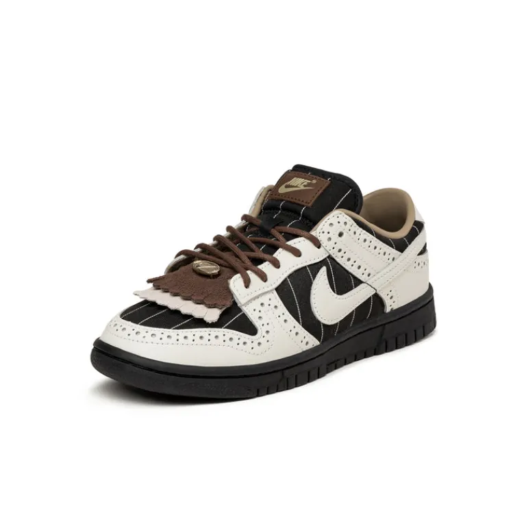 Nike Sneakers En Cuir|Sneakers Blancs*Wmns Dunk Low LX *Brogue Pintripe* Black / Summit White / Black / Summit White / Caco Wow
