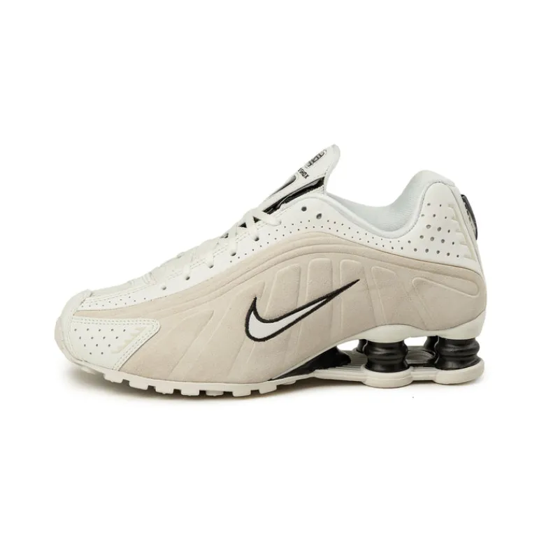 Nike Sneakers En Cuir|Sneakers Blancs*Wmns Shox R4 Summit White / Black / Light Orewood Brown