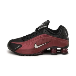 Nike Sneakers Végétaliens|Chaussures De Running Retro*Wmns Shox R4 Black / Metallic Silver / Team Red