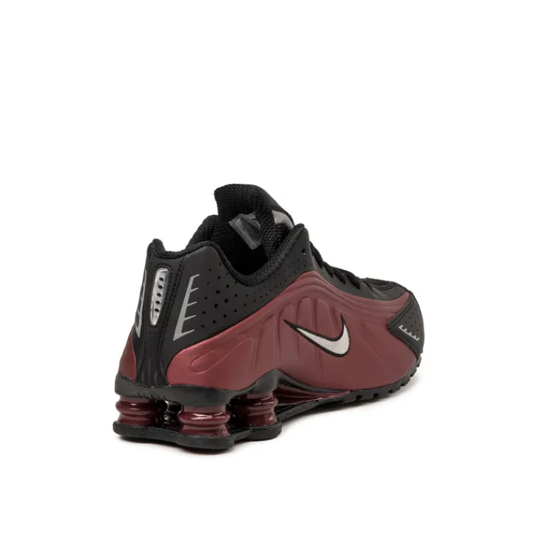 Nike Sneakers Végétaliens|Chaussures De Running Retro*Wmns Shox R4 Black / Metallic Silver / Team Red