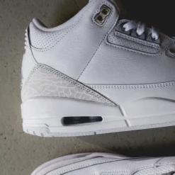 Jordan Sneakers Montantes|Sneakers En Cuir*NikeAir 3 Retro *Pure Money* White / Metallic Silver / White