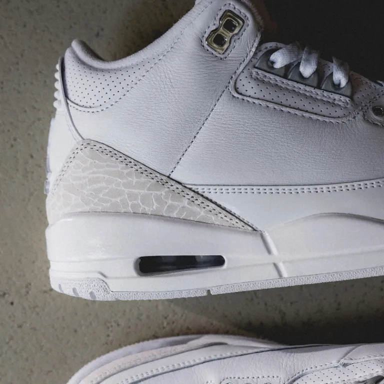 Jordan Sneakers Montantes|Sneakers En Cuir*NikeAir 3 Retro *Pure Money* White / Metallic Silver / White