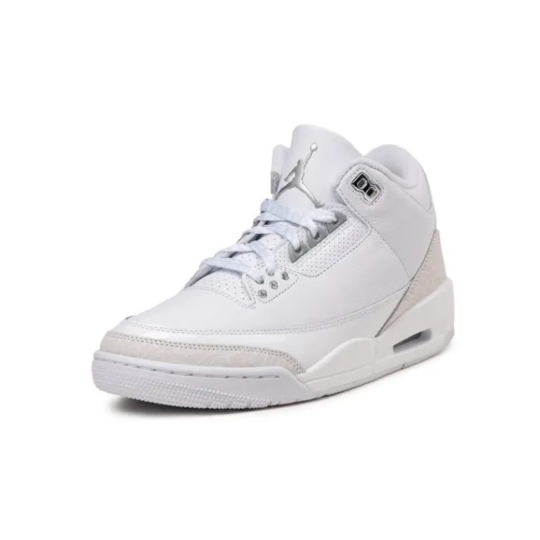 Jordan Sneakers Montantes|Sneakers En Cuir*NikeAir 3 Retro *Pure Money* White / Metallic Silver / White