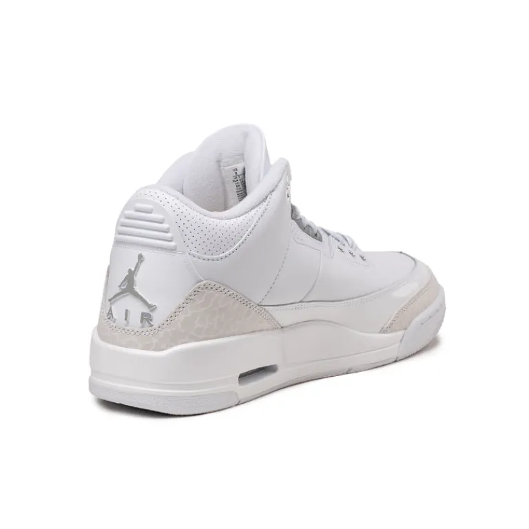 Jordan Sneakers Montantes|Sneakers En Cuir*NikeAir 3 Retro *Pure Money* White / Metallic Silver / White