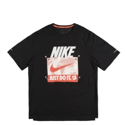 Nike T-Shirts*Rise 365 Run Energy Dri-Fit Running Short Sleeve Top Black / Picante Red