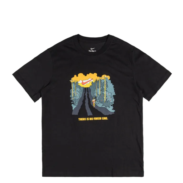 Nike T-Shirts*Running T-Shirt *There Is No Finish Line* Black