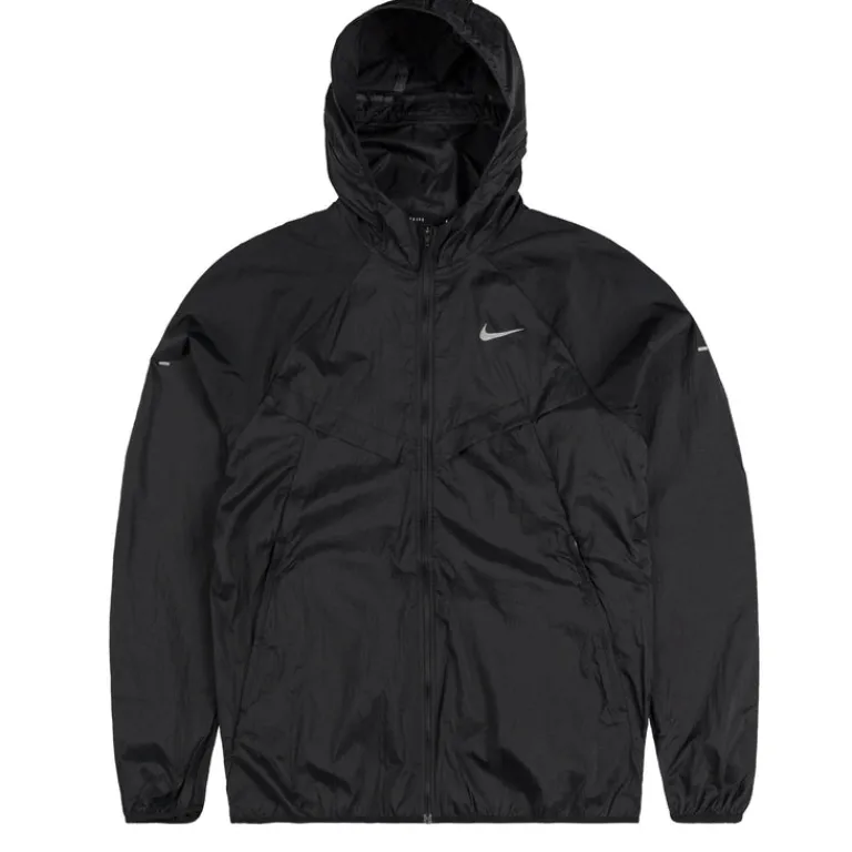 Nike Gilets|Running*Stride Repel UV Running Jacket Black / Black / Reflective Silver