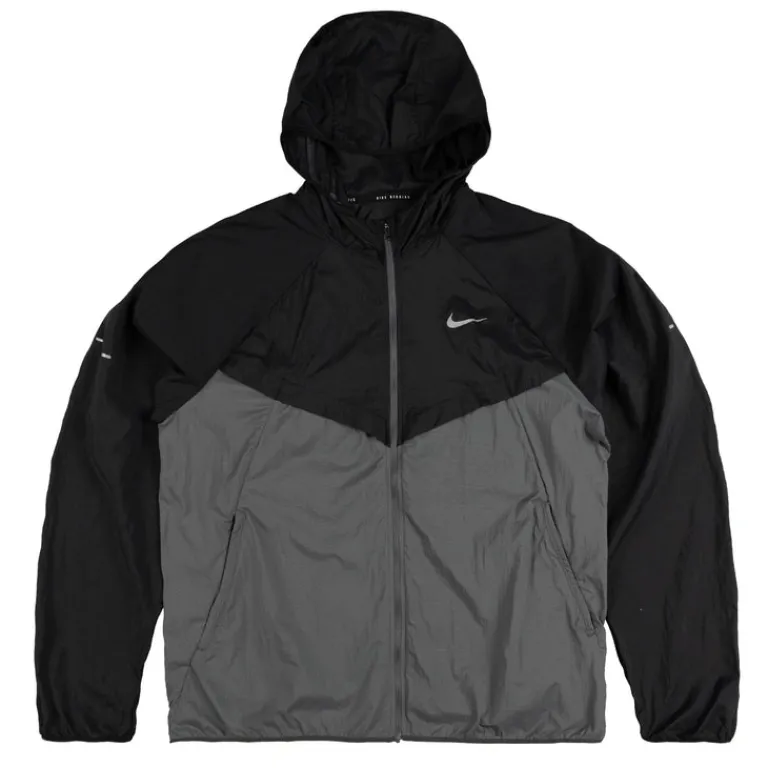 Nike Gilets|Running*Stride Repel UV Running Jacket Black / Iron Grey / Reflective Silver