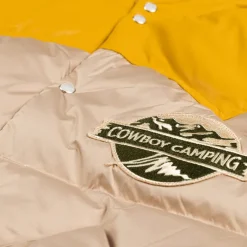 PAL Sporting Goods Gilets*Cowboy Camping Down Leather Yoke Sherling Coat Yellow / Marshmallow