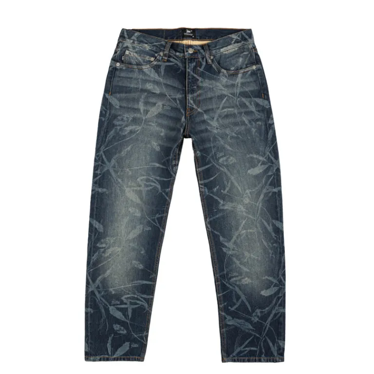 Patta Pantalons*Leaves Laser Printed Denim Jeans Blue Denim