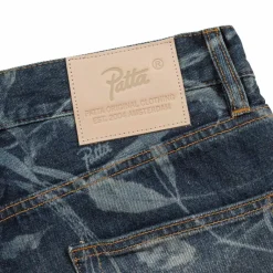 Patta Pantalons*Leaves Laser Printed Denim Jeans Blue Denim