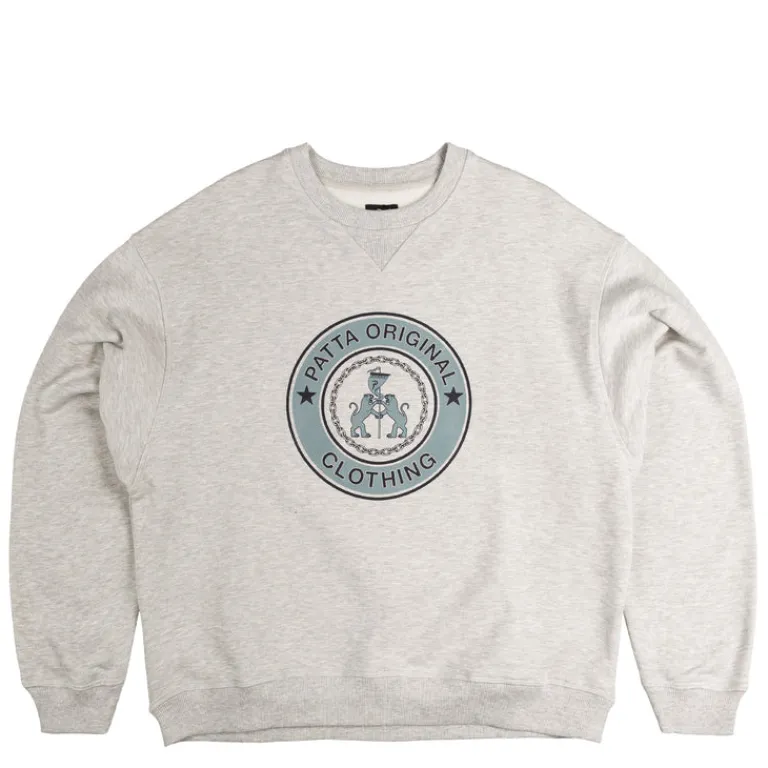 Patta Pullover*Marina Crewneck Sweater Light Grey Melange