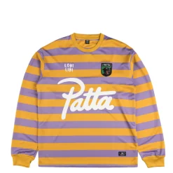 Patta T-Shirts*Striped Longsleeve Football Jersey Chalk Violet
