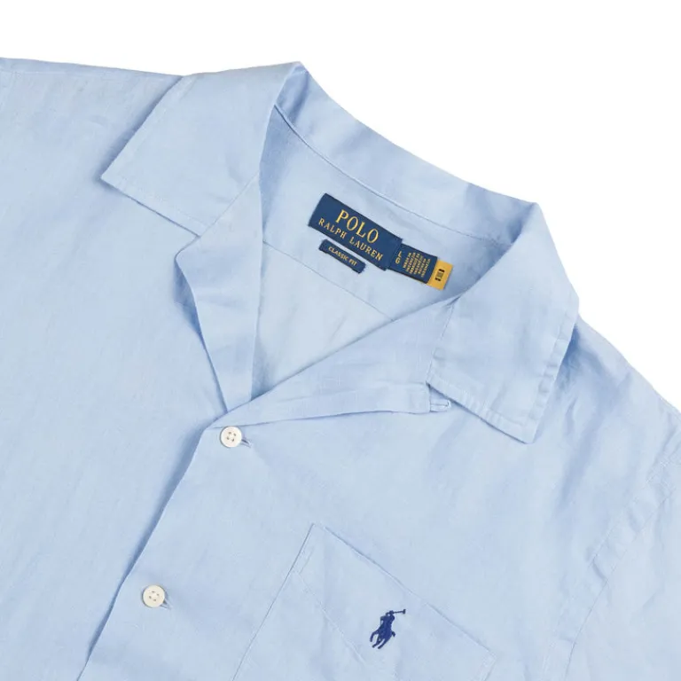 Polo Ralph Lauren Chemises*Classic Fit Linen Camp Shirt Office Blue