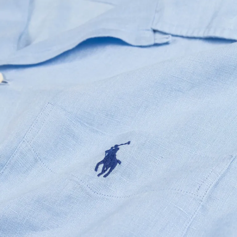 Polo Ralph Lauren Chemises*Classic Fit Linen Camp Shirt Office Blue