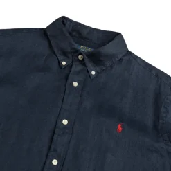 Polo Ralph Lauren Chemises*Custom Fit Linen Shirt Newport Navy