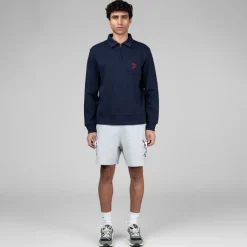 Polo Ralph Lauren Pullover*Double-Knit Mesh Collared Sweatshirt Cruise Navy Multi