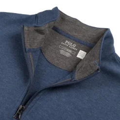 Polo Ralph Lauren Pullover*Luxury Jersey Quarter-Zip Pullover Blue