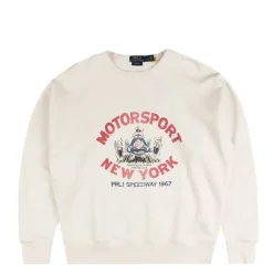 Polo Ralph Lauren Pullover*Vintage Fit Fleece Graphic Sweatshirt White