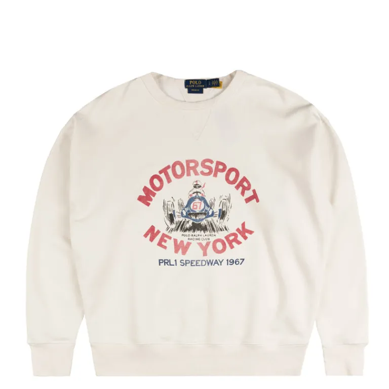 Polo Ralph Lauren Pullover*Vintage Fit Fleece Graphic Sweatshirt White
