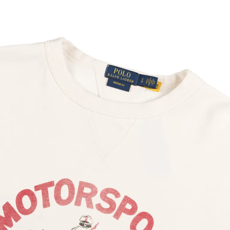 Polo Ralph Lauren Pullover*Vintage Fit Fleece Graphic Sweatshirt White