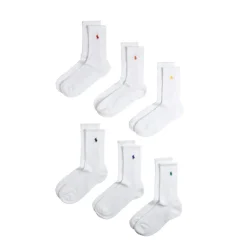 Polo Ralph Lauren Chaussettes*Crew Socks 6 Pack White / Multi