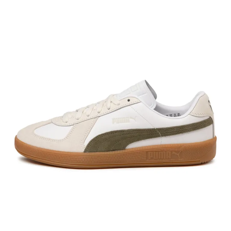 Puma Sneakers En Cuir|Baskets Décontractées Terrace*Army Trainer Puma White / Puma Olive / Gum