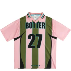Reebok T-Shirts*x Botter Reverse Soccer Tee Striped Pink / Grey