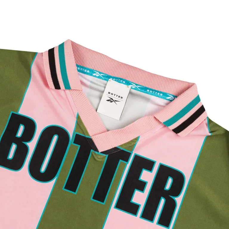 Reebok T-Shirts*x Botter Reverse Soccer Tee Striped Pink / Grey