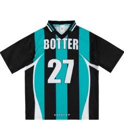 Reebok T-Shirts*x Botter Reverse Soccer Tee Striped Navy / Aqua
