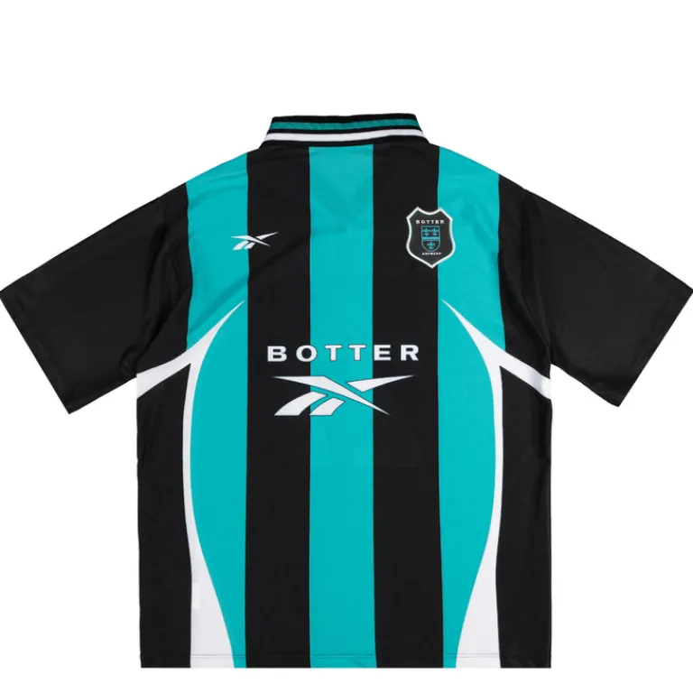 Reebok T-Shirts*x Botter Reverse Soccer Tee Striped Navy / Aqua
