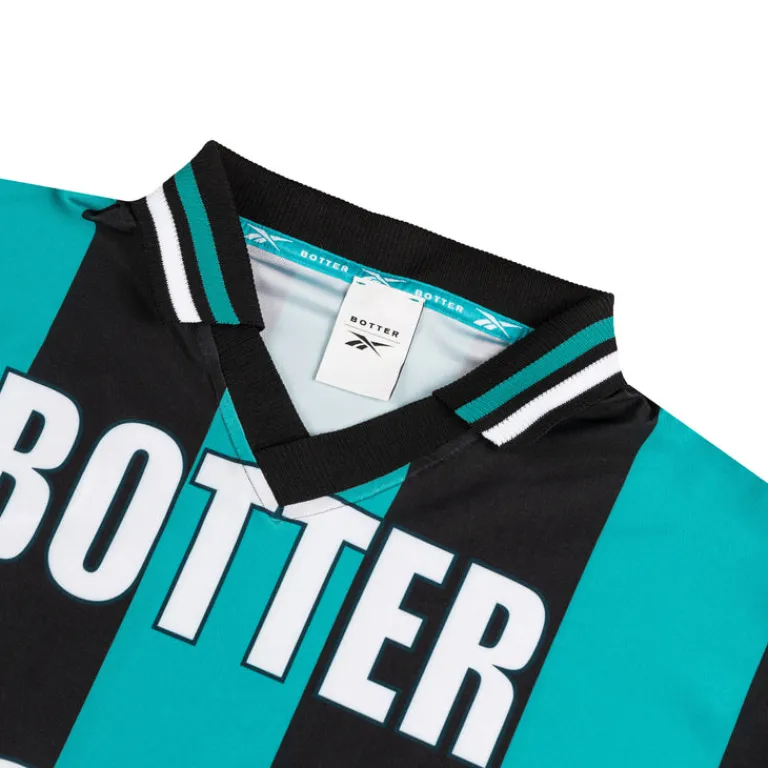 Reebok T-Shirts*x Botter Reverse Soccer Tee Striped Navy / Aqua