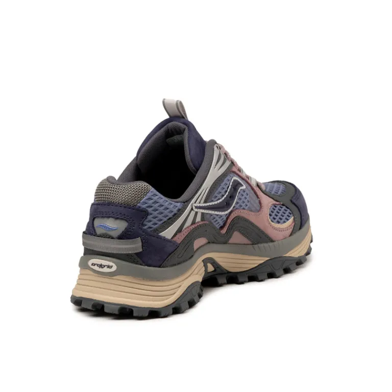 Saucony Sneakers En Cuir|Chaussures De Running Retro*Grid Aura X Blue / Multi
