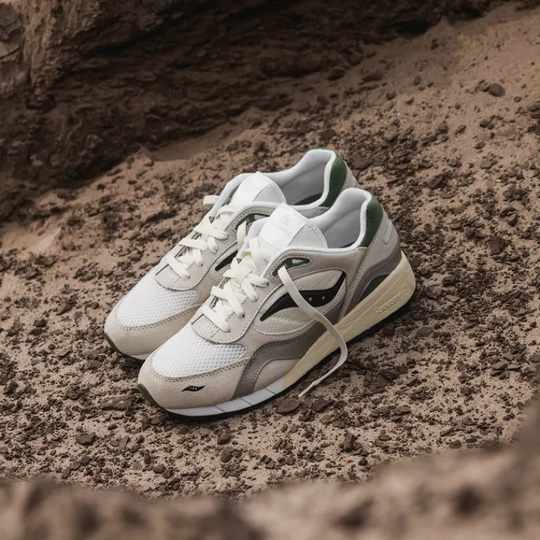 Saucony Sneakers En Cuir|Chaussures De Running Retro*x Asphaltgold Shadow 6000 White / Light Grey