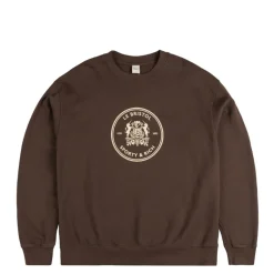 Sporty & Rich Pullover*Bristol Crest 100th Crewneck Chocolate Cream
