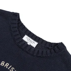 Sporty & Rich Tricot*Bristol Crest Knitted Sweater Navy Cream