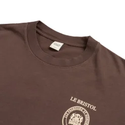 Sporty & Rich T-Shirts*Crest Seal 100th T Shirt Chocolate Cream