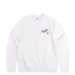 Sporty & Rich Pullover*Dodgers Serif Crewneck White