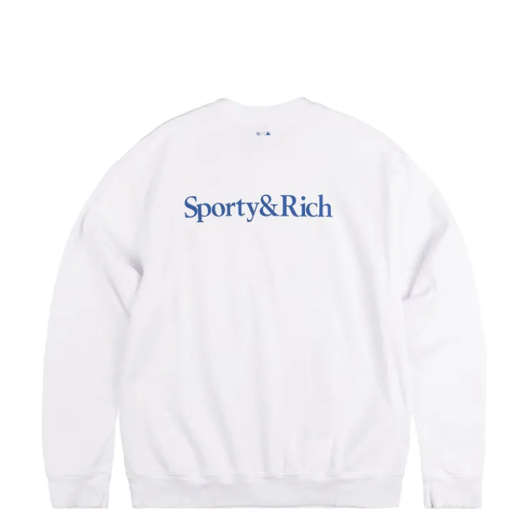 Sporty & Rich Pullover*Dodgers Serif Crewneck White