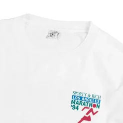 Sporty & Rich T-Shirts*LA Marathon Longsleeve Tee White