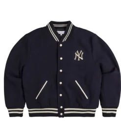 Sporty & Rich Gilets*x '47 & The New York Yankees Serif Varsity Jacket Navy