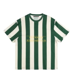 Stockholm Surfboard Club T-Shirts*Box Tee Stripe Green / White